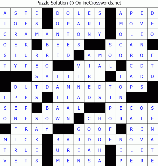 Solution for Crossword Puzzle #3955