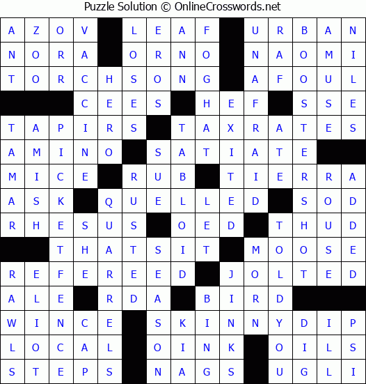 Solution for Crossword Puzzle #3957
