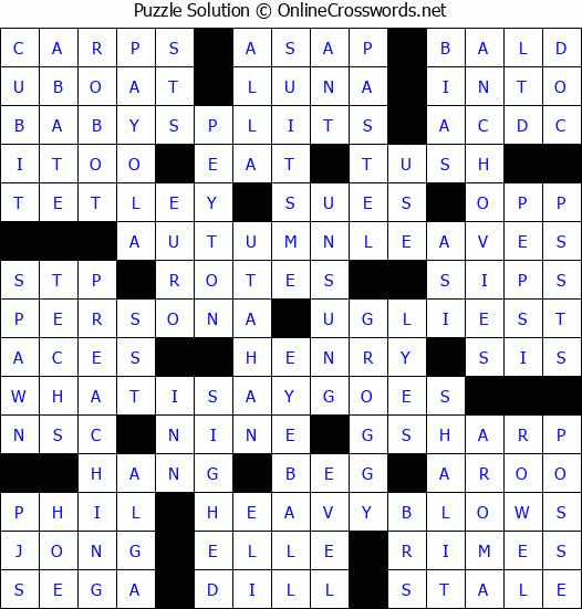Solution for Crossword Puzzle #3959