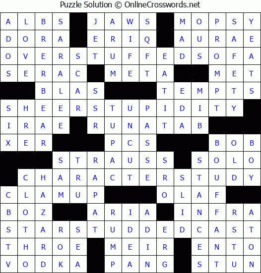 Solution for Crossword Puzzle #3962