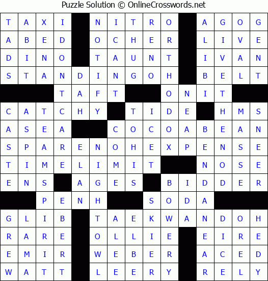 Solution for Crossword Puzzle #3967