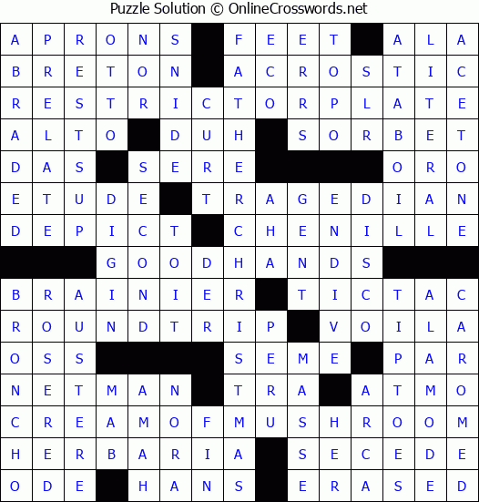 Solution for Crossword Puzzle #3972