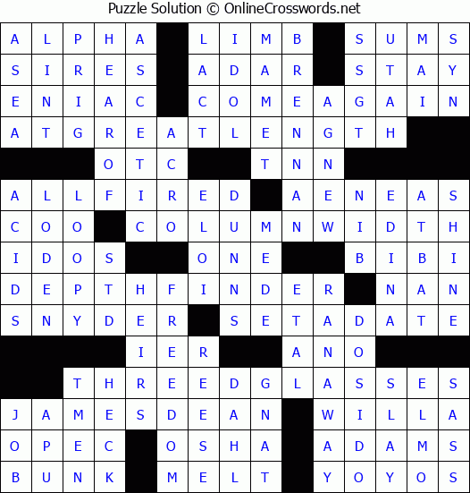 Solution for Crossword Puzzle #3974