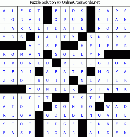Solution for Crossword Puzzle #3976