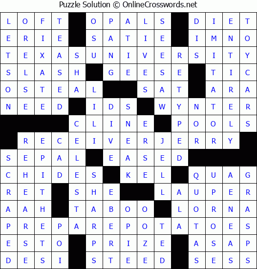 Solution for Crossword Puzzle #3983