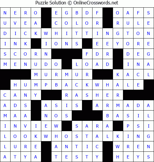 Solution for Crossword Puzzle #3984