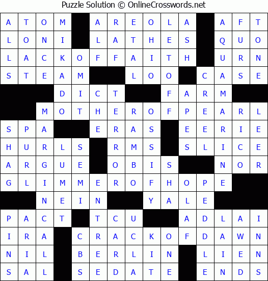 Solution for Crossword Puzzle #3996