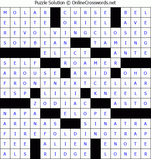 Solution for Crossword Puzzle #4006