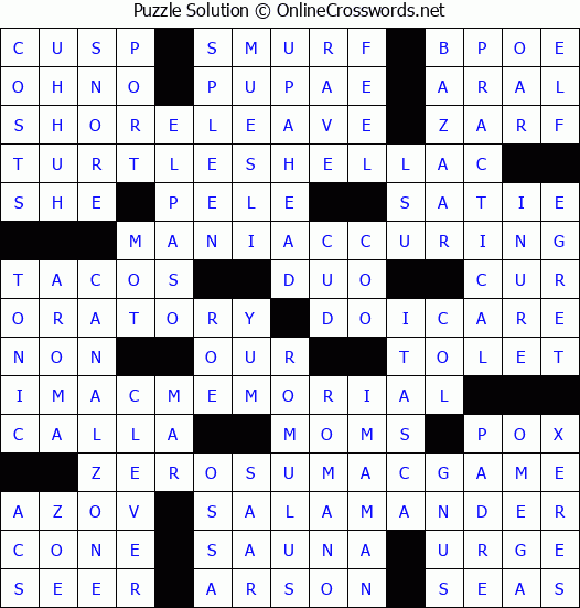 Solution for Crossword Puzzle #4009