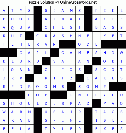 Solution for Crossword Puzzle #4016