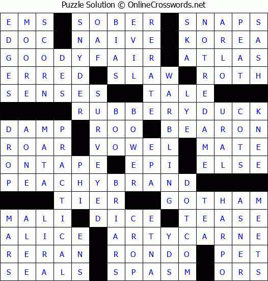 Solution for Crossword Puzzle #4017