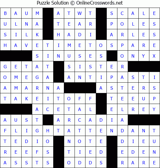 Solution for Crossword Puzzle #4025