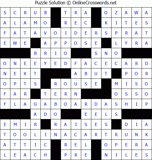 Solution for Crossword Puzzle #4027