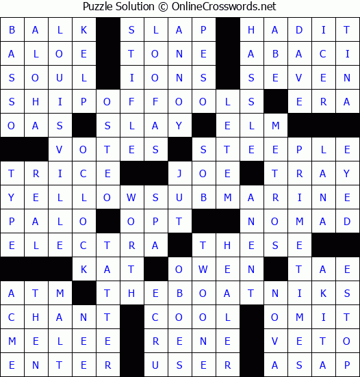 Solution for Crossword Puzzle #4028