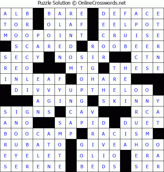 Solution for Crossword Puzzle #4029