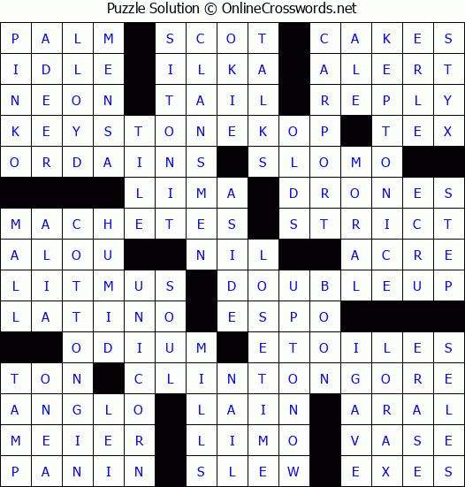 Solution for Crossword Puzzle #4032