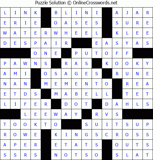 Solution for Crossword Puzzle #4036