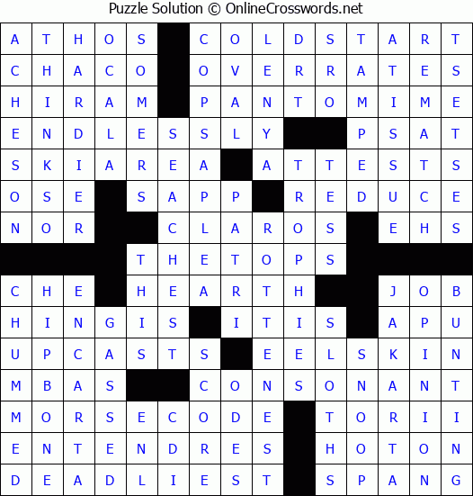 Solution for Crossword Puzzle #4037