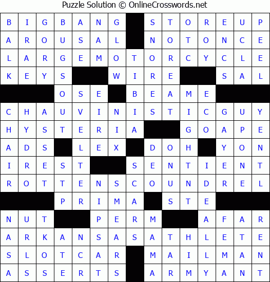 Solution for Crossword Puzzle #4039