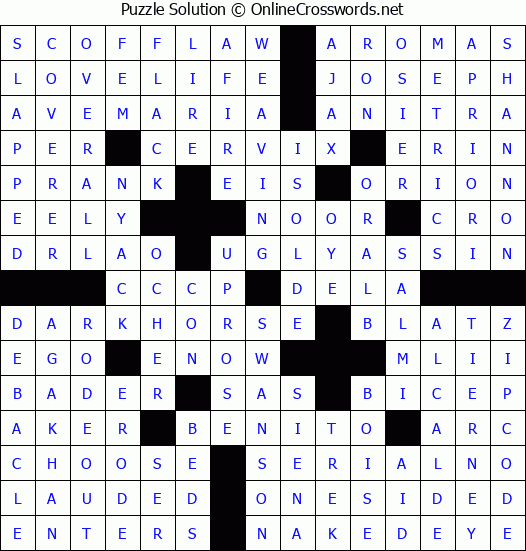 Solution for Crossword Puzzle #4043