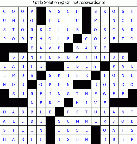 Solution for Crossword Puzzle #4046