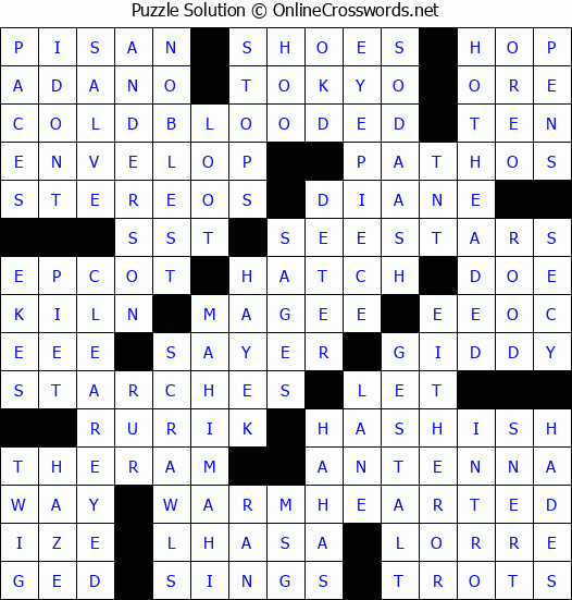 Solution for Crossword Puzzle #4047