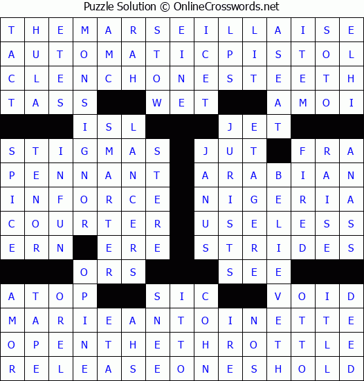 Solution for Crossword Puzzle #4049