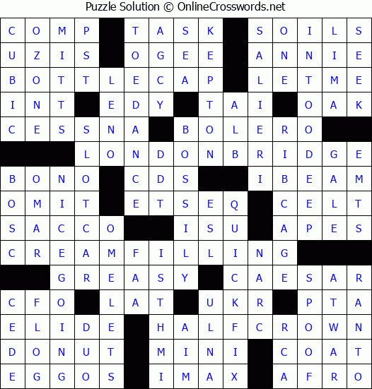 Solution for Crossword Puzzle #4050