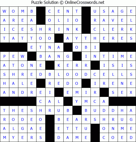 Solution for Crossword Puzzle #4053
