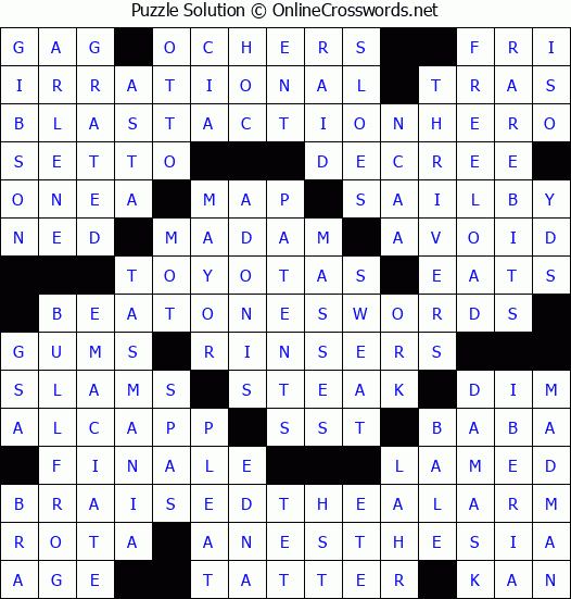 Solution for Crossword Puzzle #4057