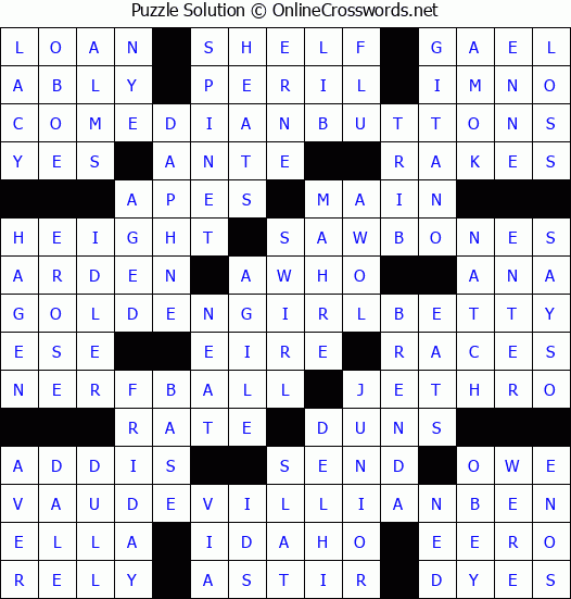 Solution for Crossword Puzzle #4060