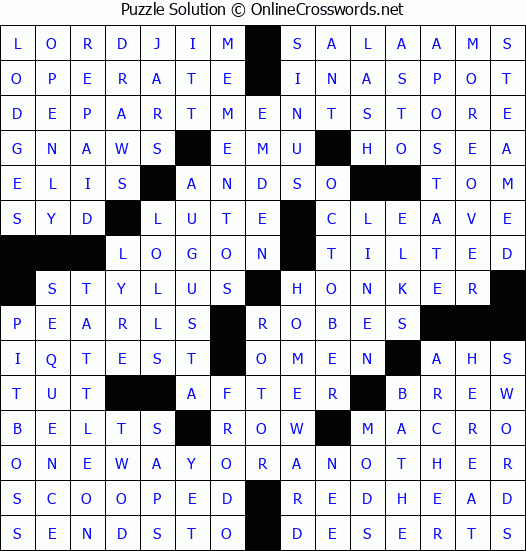 Solution for Crossword Puzzle #4061