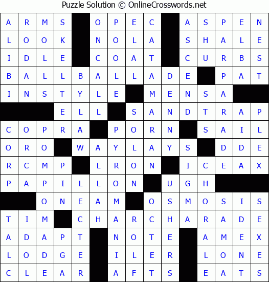 Solution for Crossword Puzzle #4062