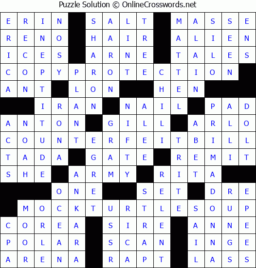 Solution for Crossword Puzzle #4063