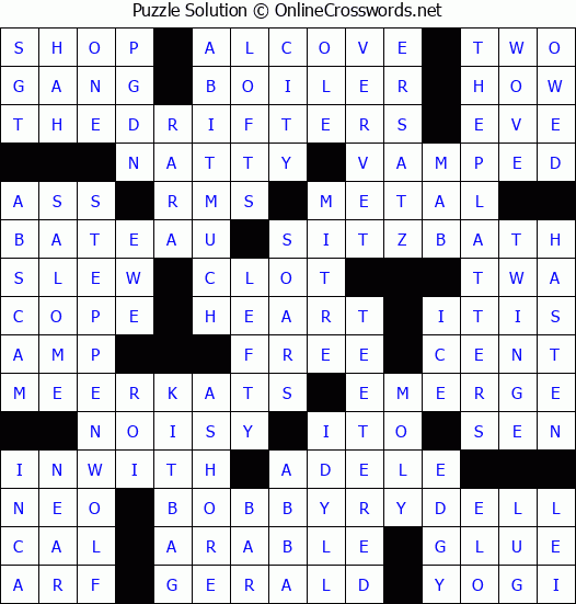 Solution for Crossword Puzzle #4064