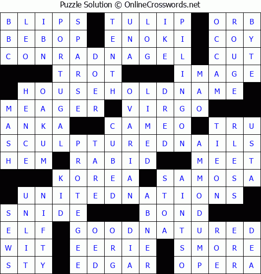 Solution for Crossword Puzzle #4068