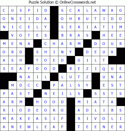 Solution for Crossword Puzzle #4073