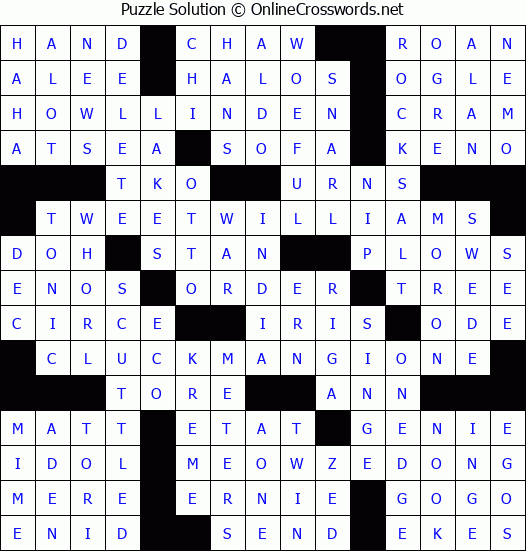 Solution for Crossword Puzzle #4077