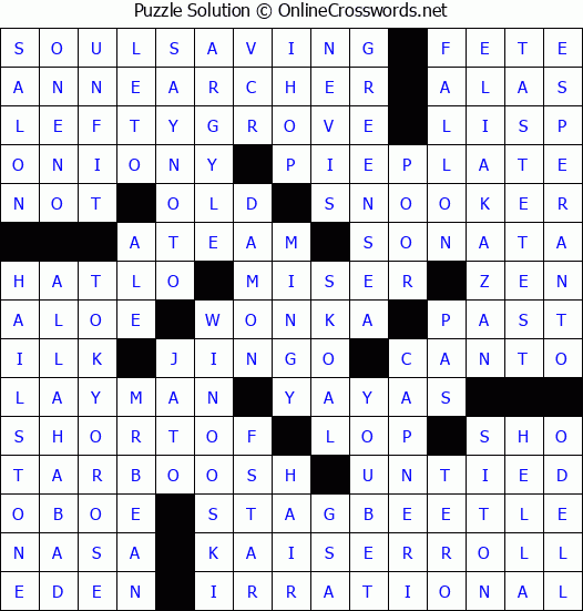 Solution for Crossword Puzzle #4079