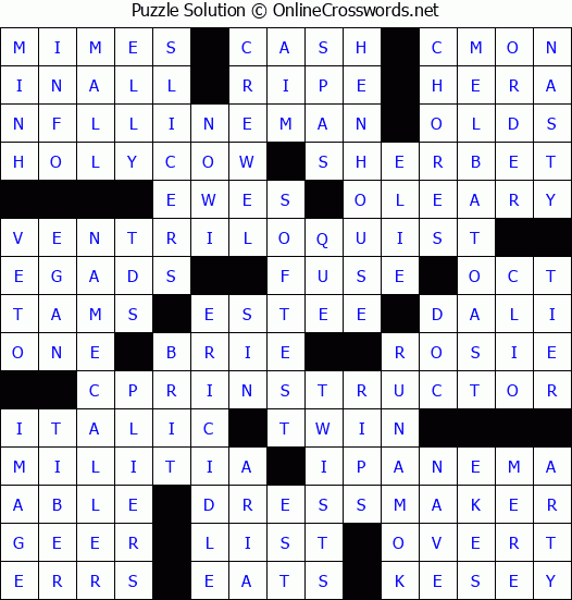 Solution for Crossword Puzzle #4080