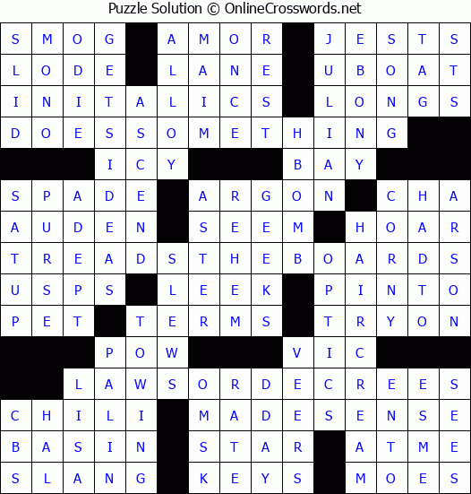 Solution for Crossword Puzzle #4081