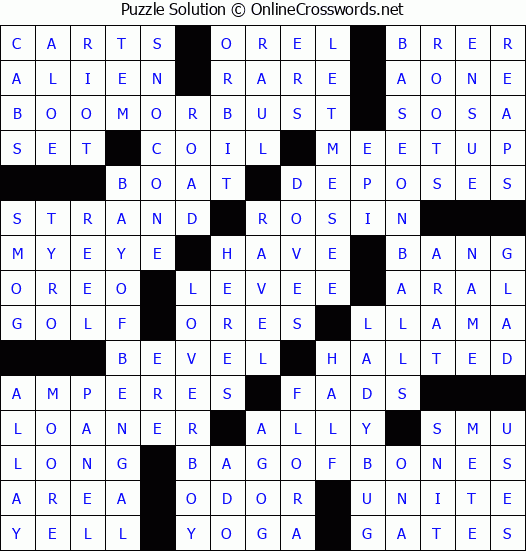Solution for Crossword Puzzle #4087