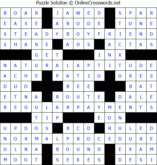 Solution for Crossword Puzzle #4094