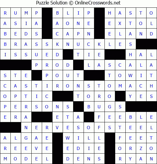 Solution for Crossword Puzzle #4099