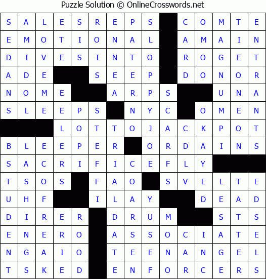 Solution for Crossword Puzzle #4103