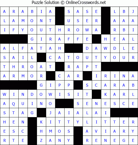 Solution for Crossword Puzzle #4105