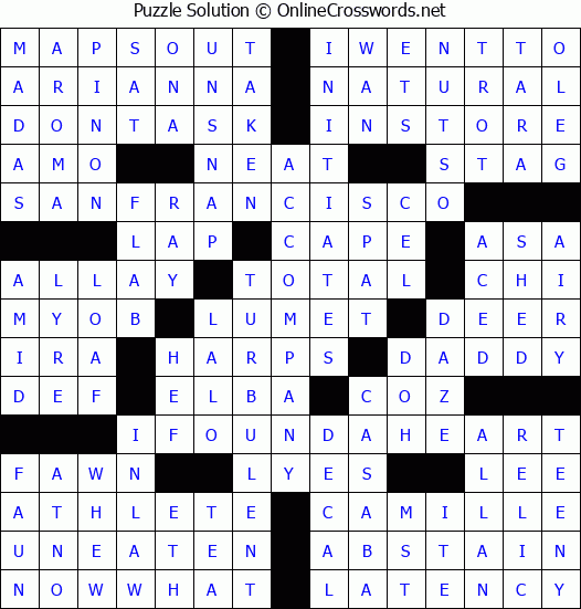 Solution for Crossword Puzzle #4117