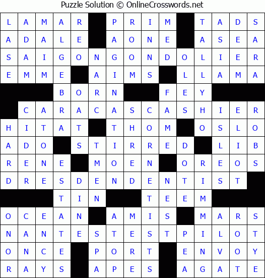 Solution for Crossword Puzzle #4118