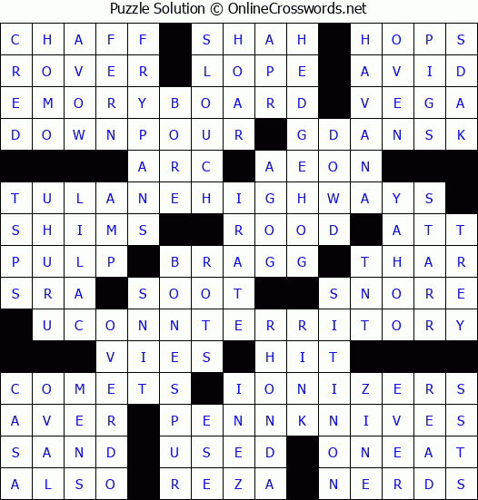 Solution for Crossword Puzzle #4119