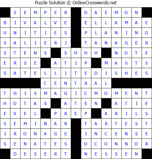 Solution for Crossword Puzzle #4126